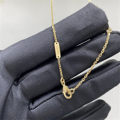 16.54 Inches Alhambra Pendant Necklace 18K Yellow Gold Brand Jewelry