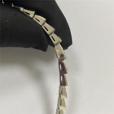 Full Pave Diamonds 18k Gold Necklaces White Gold Slim Bulgari Serpenti Viper Necklace