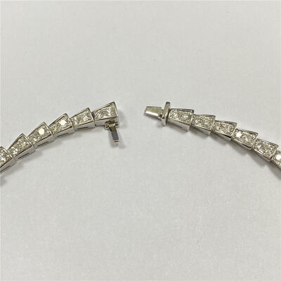 Full Pave Diamonds 18k Gold Necklaces White Gold Slim Bulgari Serpenti Viper Necklace