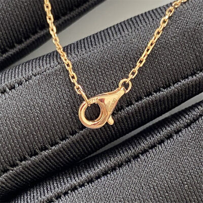 Replica 18k Gold Necklaces Rose Gold Onyx Diamond XS Model Amulette De Cartier Necklace