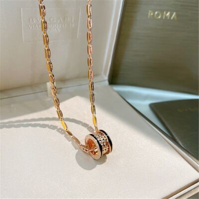 BVLGARI B.Zero1 Rose Gold 18k Gold Necklaces 38.5cm Rock Pendant Necklace