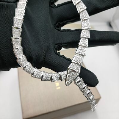 High Jewelry 18K Gold Necklaces Serpenti Viper Necklace 18 Kt White Gold