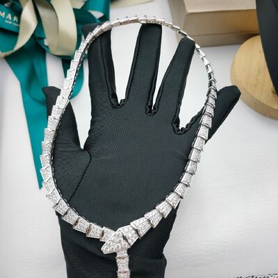 High Jewelry 18K Gold Necklaces Serpenti Viper Necklace 18 Kt White Gold
