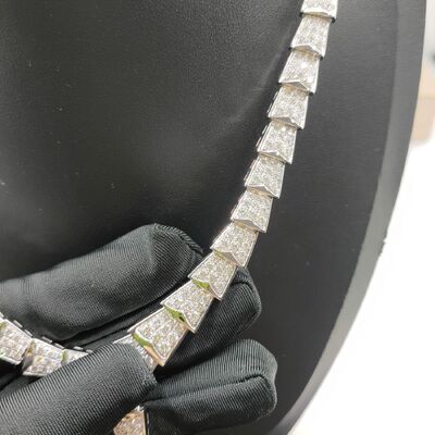 High Jewelry 18K Gold Necklaces Serpenti Viper Necklace 18 Kt White Gold