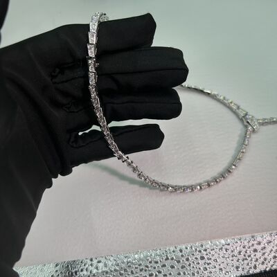 Serpenti Viper Slim Necklace In 18 Kt White Gold, Set With Full Pavé Diamonds High Jewelry Brands