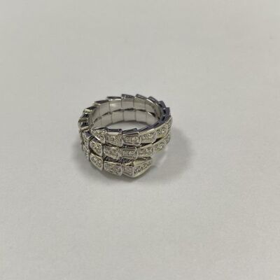 1.13 quilates de oro blanco diamantes aretes 18k Bulgari Serpenti Viper dos aretes de bobina