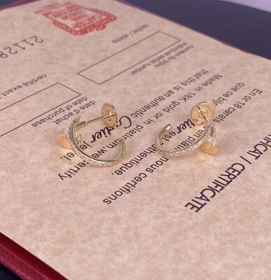 Los pendientes de oro puro de Cartier de 18 quilates Los pendientes de oro con diamantes de 0,51 quilates