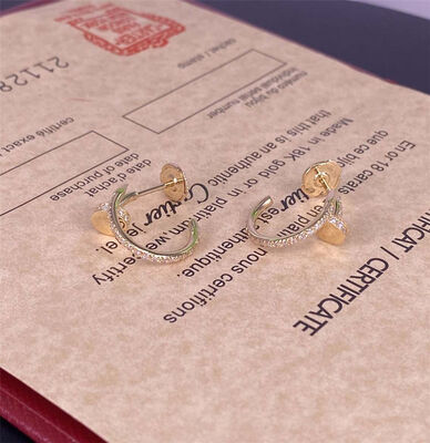 Los pendientes de oro puro de Cartier de 18 quilates Los pendientes de oro con diamantes de 0,51 quilates