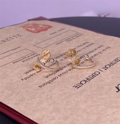 Los pendientes de oro puro de Cartier de 18 quilates Los pendientes de oro con diamantes de 0,51 quilates