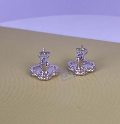 VCA Vintage Alhambra 18k Dorado Orecillos de goteo 18k Oro blanco puro Joyas con madre de perla