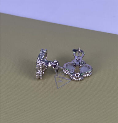 VCA Vintage Alhambra 18k Dorado Orecillos de goteo 18k Oro blanco puro Joyas con madre de perla