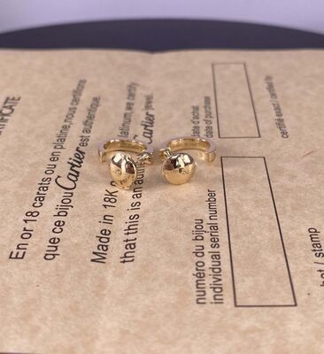 10mm Amor 18k Orecillos de oro amarillo Sólido 18k Orecillos de oro puro 18k Orecillos de oro