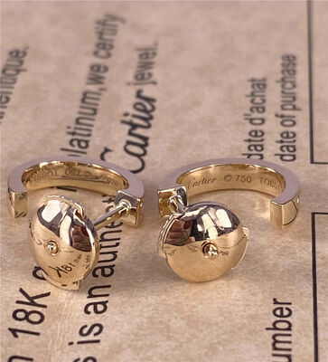 10mm Amor 18k Orecillos de oro amarillo Sólido 18k Orecillos de oro puro 18k Orecillos de oro