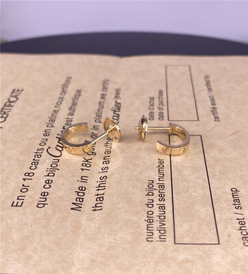 10mm Amor 18k Orecillos de oro amarillo Sólido 18k Orecillos de oro puro 18k Orecillos de oro