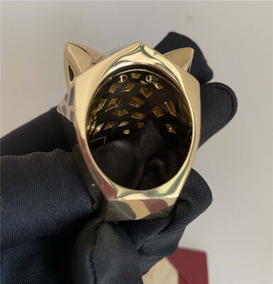 De Cartier Pure 18k Gold Rings Lacquer Peridots Onyx 18k Gold Band Women'S