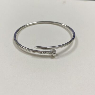 2.5mm 17cm - 20cm 18k White Gold Charm Bracelet Cartier Juste Un Clou Small 18k Gold Filled Bangle