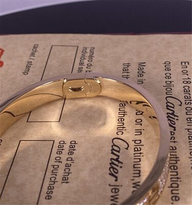 Cartier Love 18K Yellow Gold Bracelet With Diamond Paved High Quality Jewelry Brand