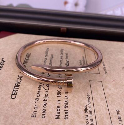 Medium 3mm 18k Rose Gold Bangle Bracelet Cartier Juste Un Clou Bracelet
