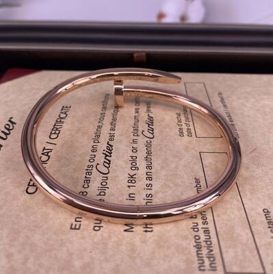 Medium 3mm 18k Rose Gold Bangle Bracelet Cartier Juste Un Clou Bracelet