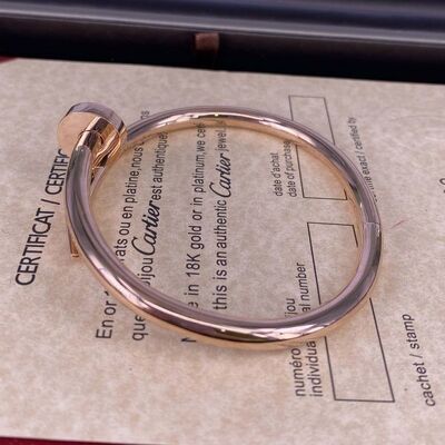 Medium 3mm 18k Rose Gold Bangle Bracelet Cartier Juste Un Clou Bracelet