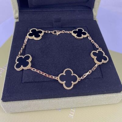Van Cleef Arpels 18k Gold Bracelets Yellow Gold 18k Rope Bracelet 5 Motifs Qatar Jewelry