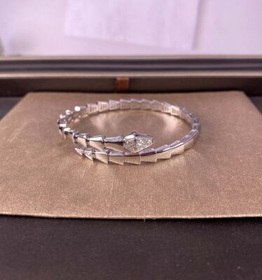 Custom 18k Gold Jewelry Serpenti Pure 18K White Gold Bracelet With Diamonds 18k gold jewelry factory