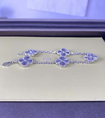 Vintage Alhambra Pure 18K White Gold Bracelet 5 Motifs 18k Gold Jewellery