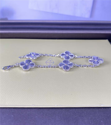 Vintage Alhambra Pure 18K White Gold Bracelet 5 Motifs 18k Gold Jewellery