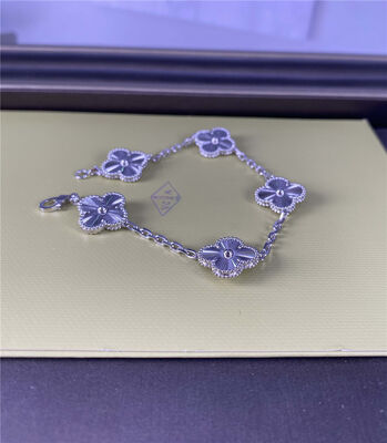 Vintage Alhambra Pure 18K White Gold Bracelet 5 Motifs 18k Gold Jewellery