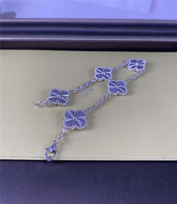 Vintage Alhambra Pure 18K White Gold Bracelet 5 Motifs 18k Gold Jewellery