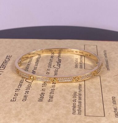 0.95Carat Pure 18k Bracelet Gold Bracelet Womens Small Model Cartier Love Bangle Bracelet