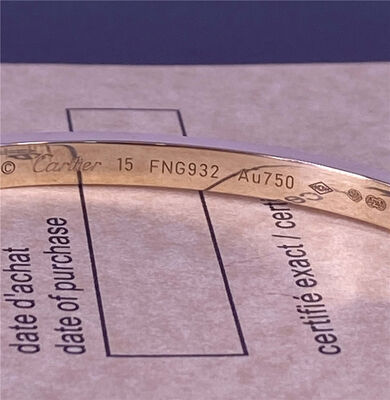 0.95Carat Pure 18k Bracelet Gold Bracelet Womens Small Model Cartier Love Bangle Bracelet