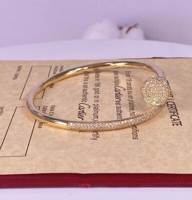 3.5mm Pure 18K Gold Jewelry Yellow Gold Cartier Small Juste Un Clou With Diamonds