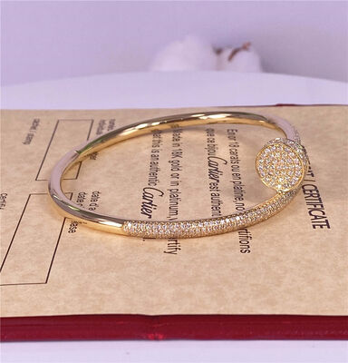 3.5mm Pure 18K Gold Jewelry Yellow Gold Cartier Small Juste Un Clou With Diamonds