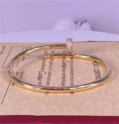 3.5mm Pure 18K Gold Jewelry Yellow Gold Cartier Small Juste Un Clou With Diamonds