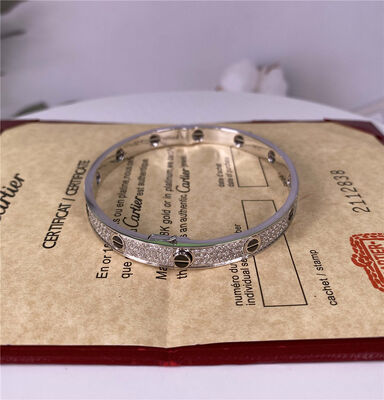 Pure 18K Gold Jewelry White Gold Diamond Paved Ceramic Cartier 18k Love Bracelet