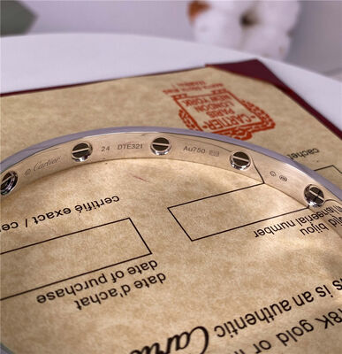 Pure 18K Gold Jewelry White Gold Diamond Paved Ceramic Cartier 18k Love Bracelet