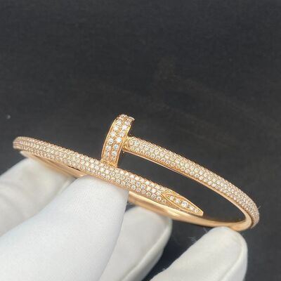 Pulseira de ouro de diamante personalizado de 18 quilates 0.34CT Pulseira de jóias Cartier com diamantes VVS