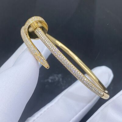 Pulseira de ouro de diamante personalizado de 18 quilates 0.34CT Pulseira de jóias Cartier com diamantes VVS