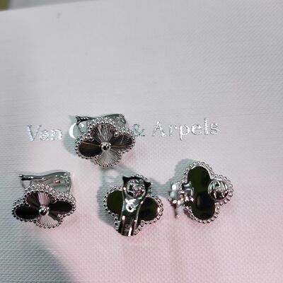 18 कैरेट स्वर्ण वैन क्लीफ आर्पल्स चार पत्ती क्लेवर हार मोती की माँ के साथ