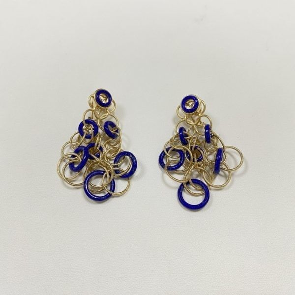 Buccellati Hawii Color 18k Oro amarillo Los pendientes 18k Oro amarillo joyas 5cm