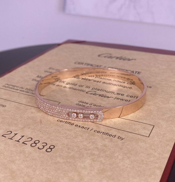 6mm 18k Solid Gold Bangle Adjustable Size 18k Clasp Lobster Gold Bracelet For Ladies